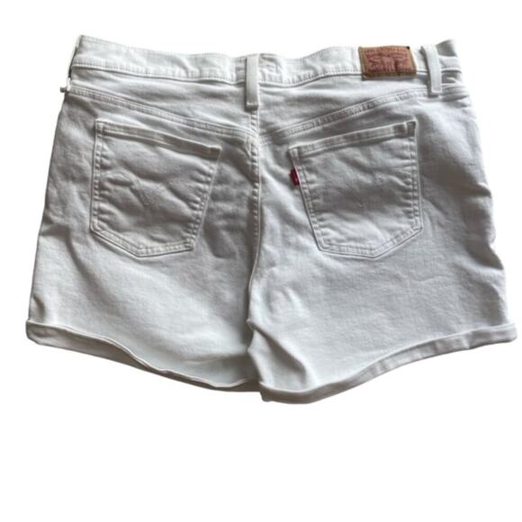 Levi's White Denim Mid Length Jean Shorts - Size 34 - Picture 2 of 5